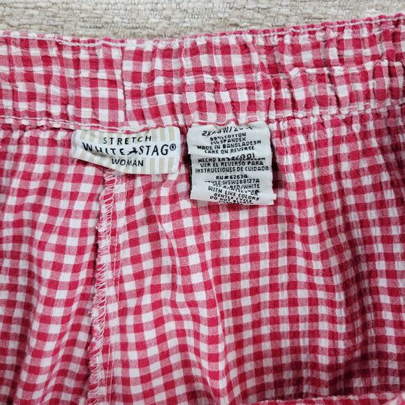 Vintage White Stag Shirt Capri Set Womens 2XL Red Gingham Button Down Pockets - Picture 8 of 16